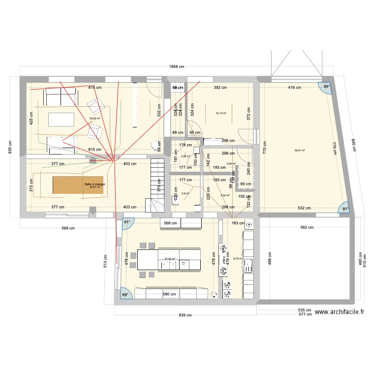 Elec. Plan de 11 pièces et 168 m2