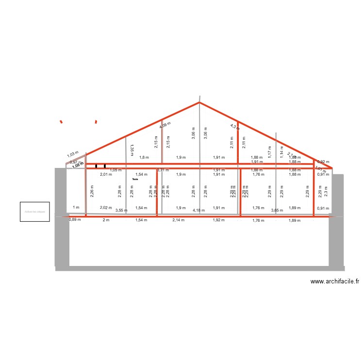 pignon 34 dernière version. Plan de 23 pièces et 49 m2