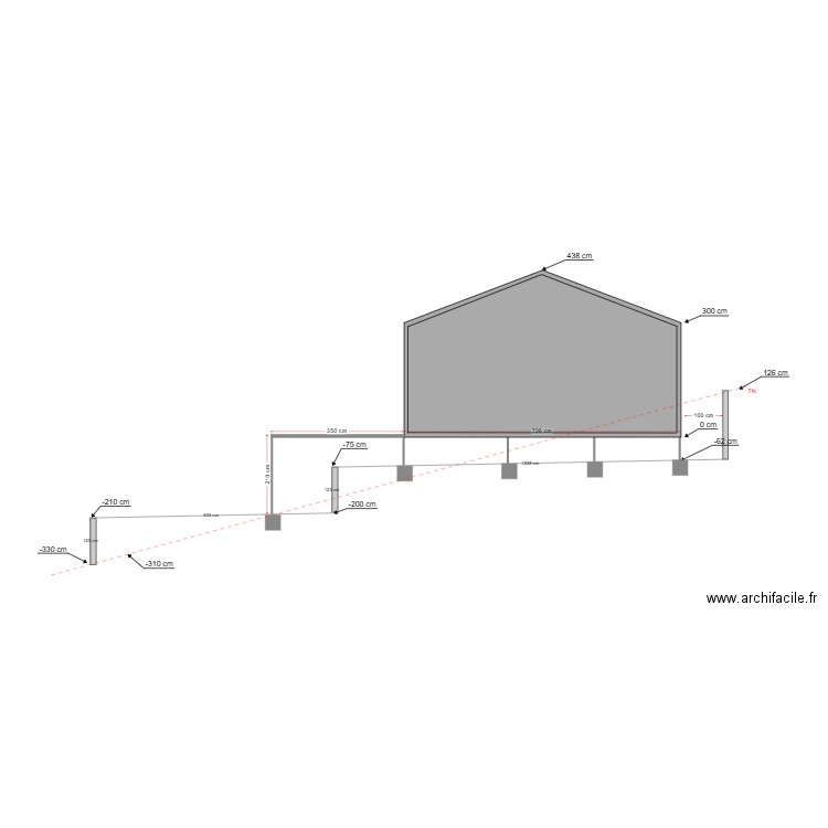 plan de coupe . Plan de 0 pièce et 0 m2