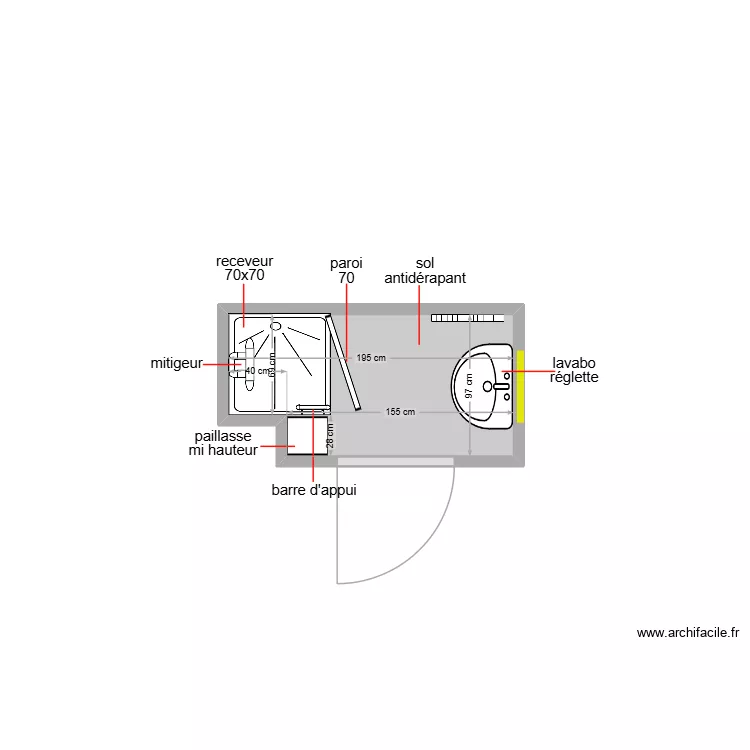 couta. Plan de 1  et 2 m²