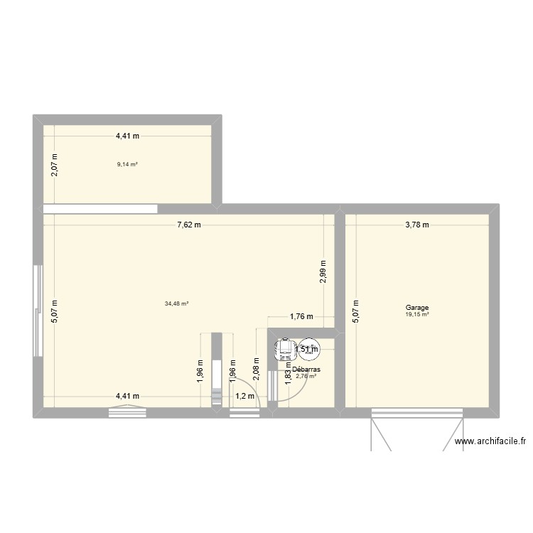 test plan 2. Plan de 4 pièces et 66 m2