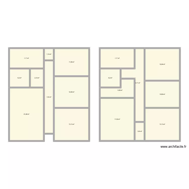 Maison. Plan de 18  et 163 m²