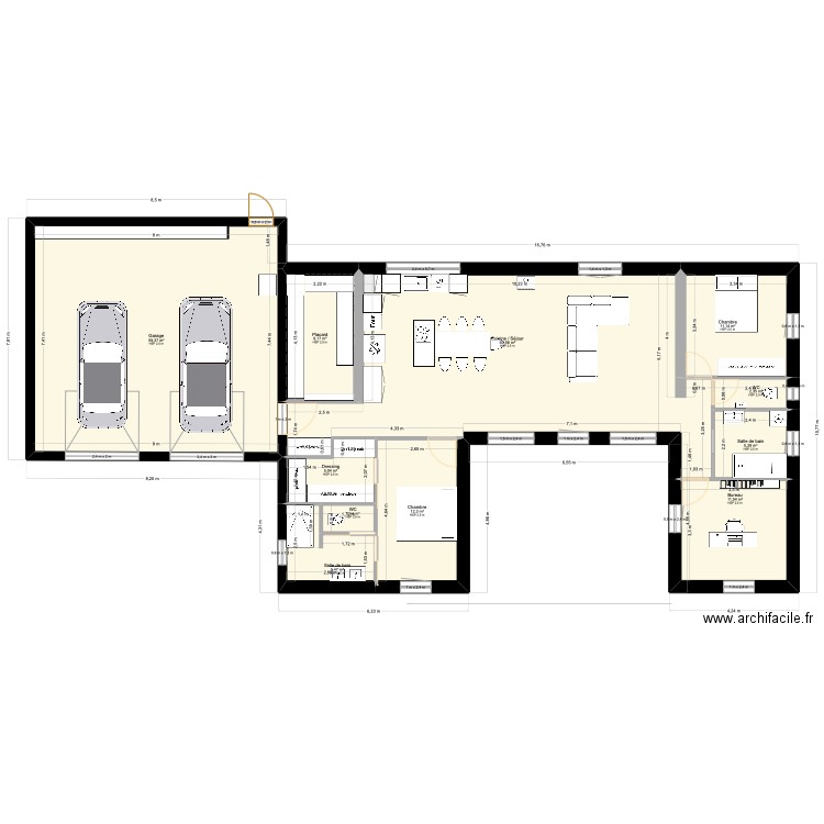 PLAN MAISON V4. Plan de 13 pièces et 375 m2