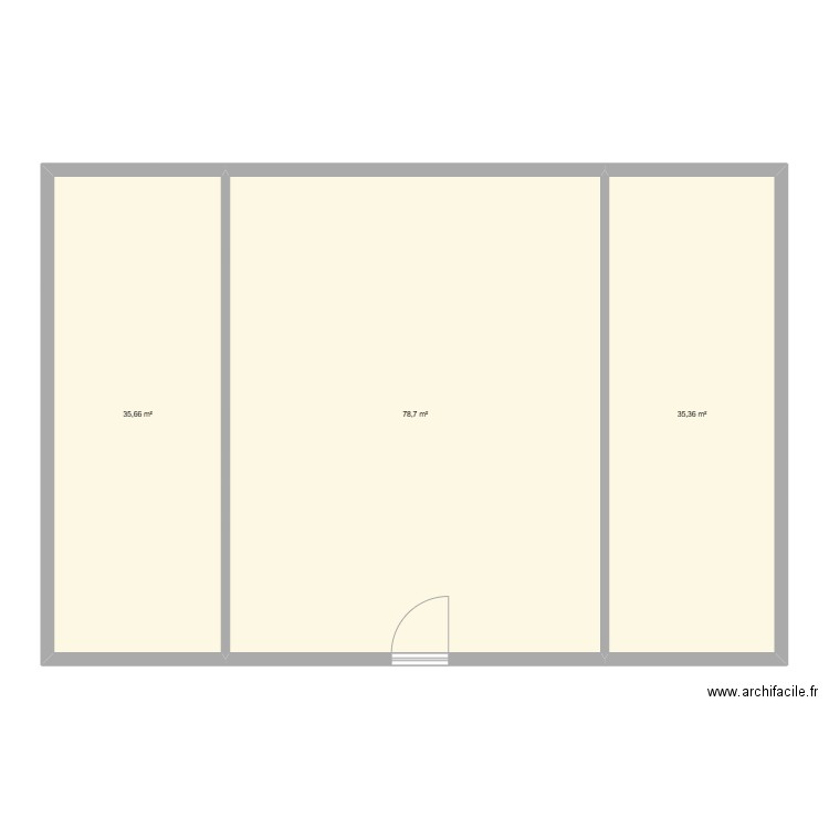pl1. Plan de 3 pièces et 150 m2