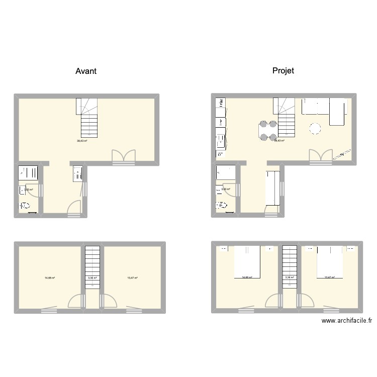 Projet Cazin #2. Plan de 10 pièces et 149 m2