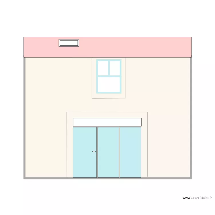 Sol 2: Fa&ccedil;ade 1 fen&ecirc;tre. Plan de 1  et 36 m²