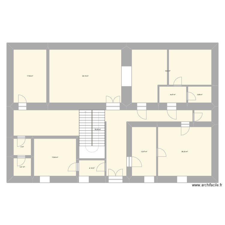 chateau niveau 0. Plan de 12 pièces et 213 m2
