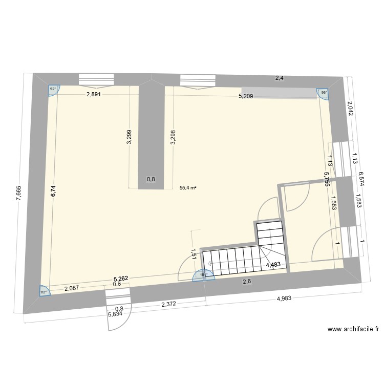 Maison Aurec/Loire NOUVEAU. Plan de 1 pièce et 55 m2