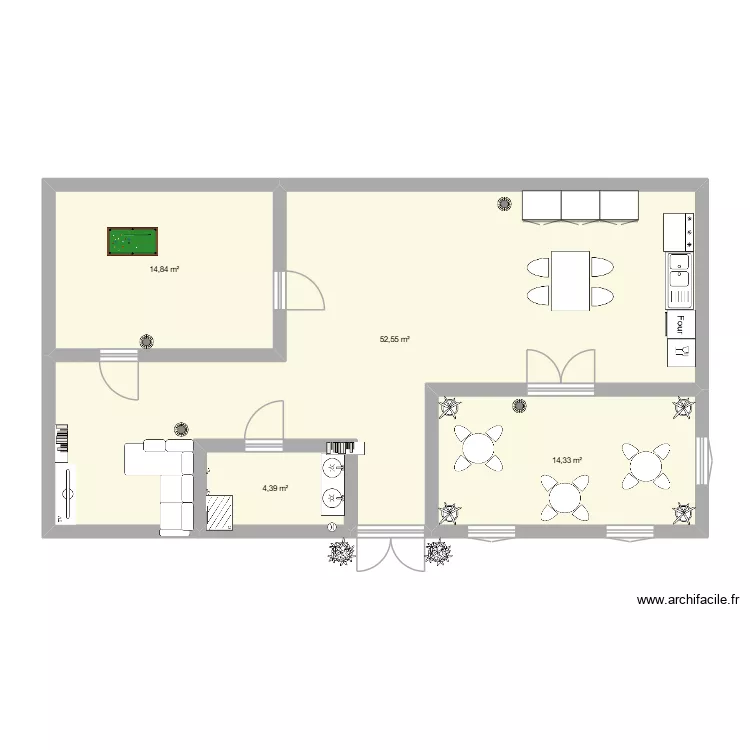 alek. Plan de 4  et 86 m²