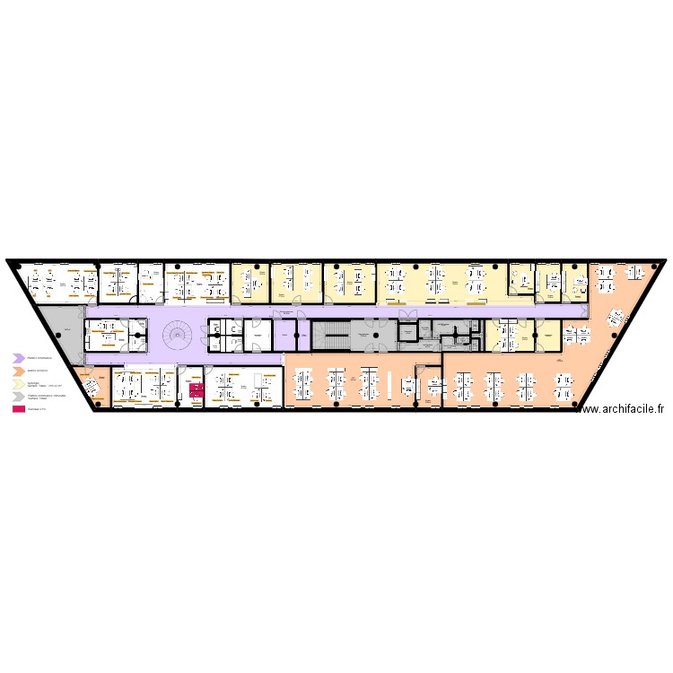 Toulouse Brindejonc Etage - projet. Plan de 45 pièces et 1027 m2