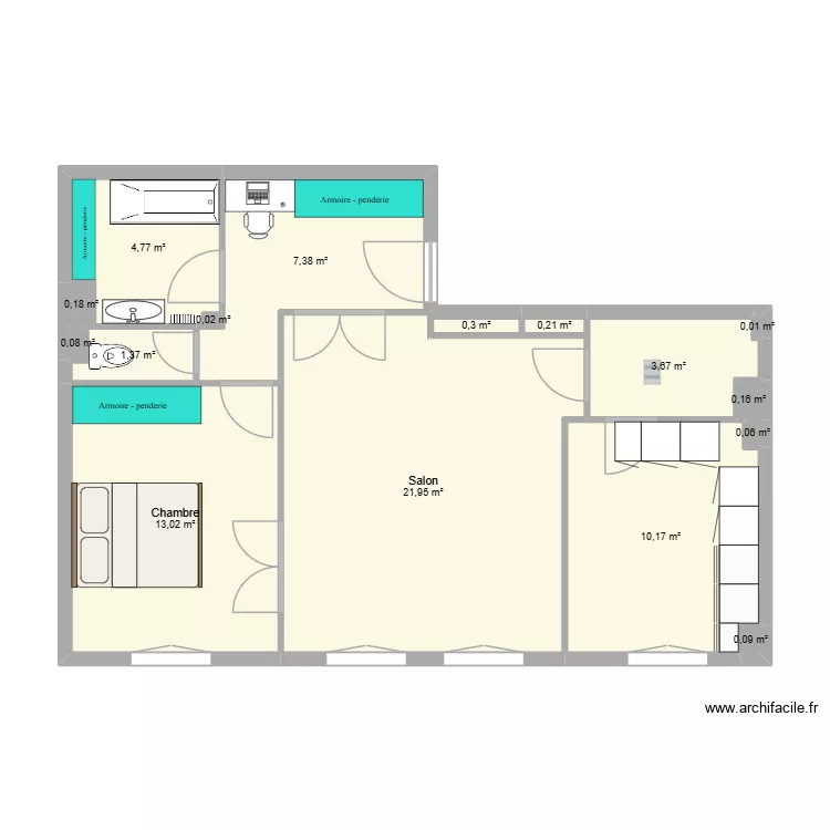 LA GARENNE. Plan de 15 et 64 m² LA GARENNE. Plan de 15 et 64 m²