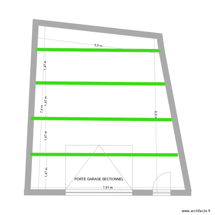 MOREAU. Plan de 1 pièce et 4 m2