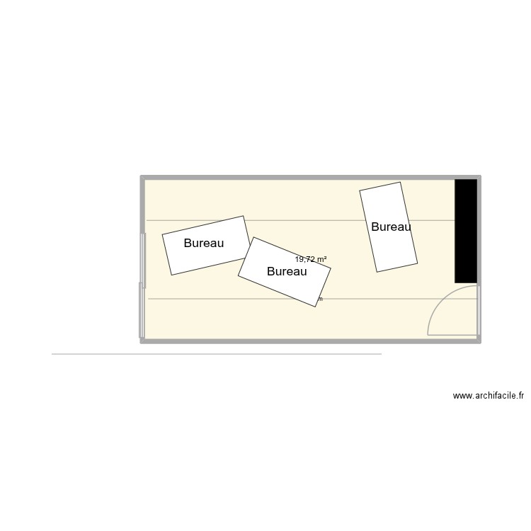 bureau prévetnion. Plan de 1 pièce et 20 m2
