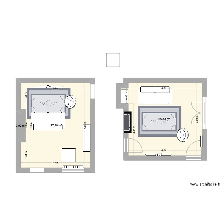 fany. Plan de 3 pièces et 34 m2