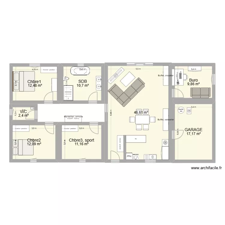 tentative2. Plan de 8 Pièces et 122 m² tentative2. Plan de 8 Pièces et 122 m²