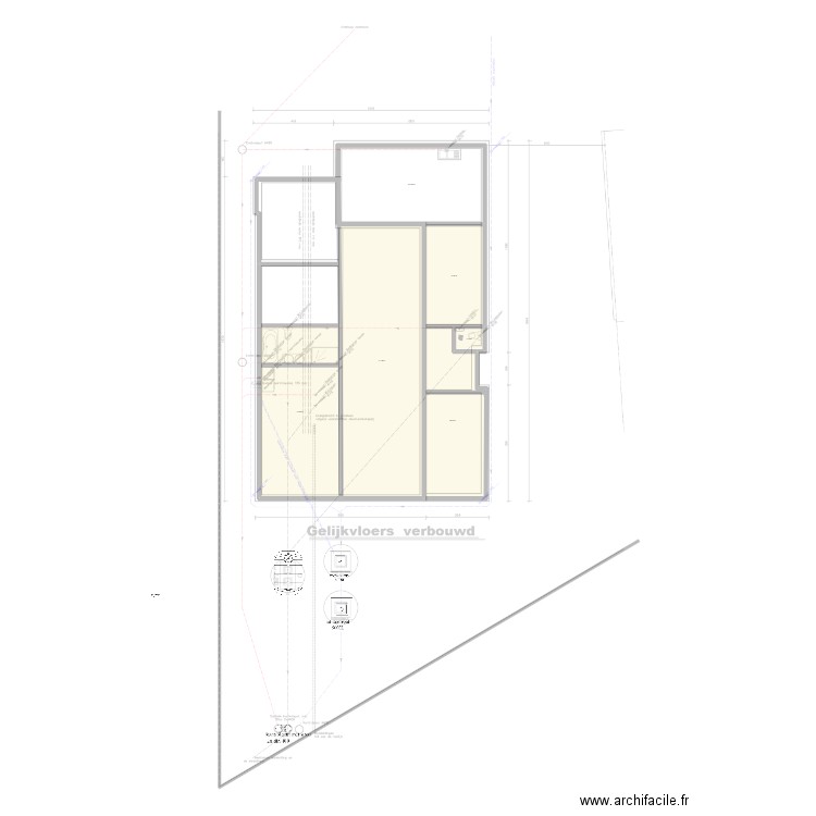 plan egoutage. Plan de 6 pièces et 689 m2