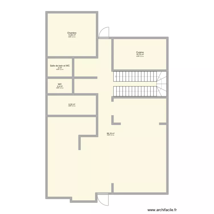 Renovation golf. Plan de 6  et 124 m²