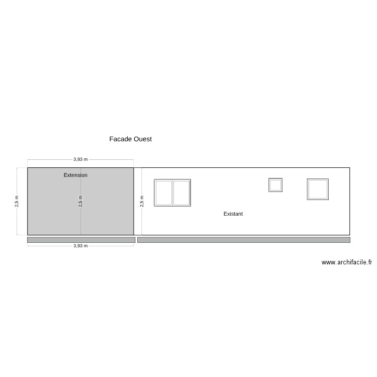 Façade Ouest 01. Plan de 0 pièce et 0 m2