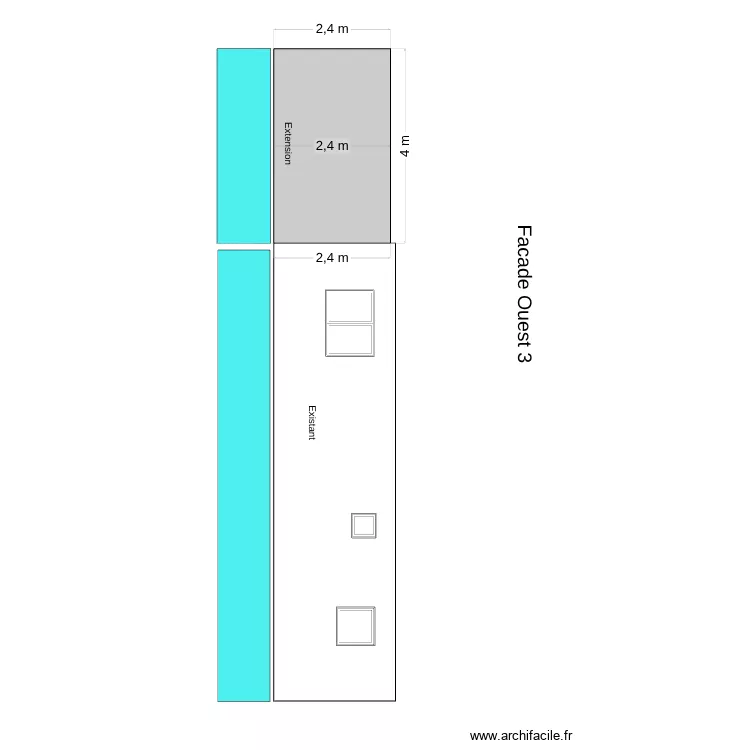 Fa&ccedil;ade Ouest 01. Plan de 