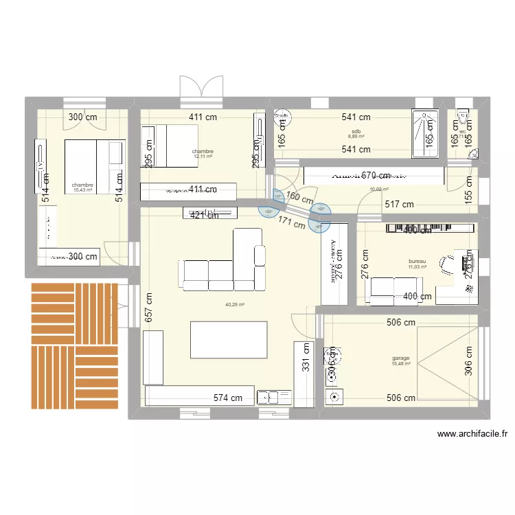 maison 100 m&sup2; habitable . Plan de 