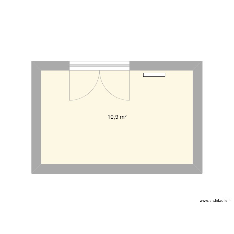 Chambre . Plan de 1 pièce et 11 m2