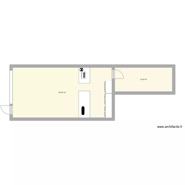 street. Plan de 2  et 51 m²
