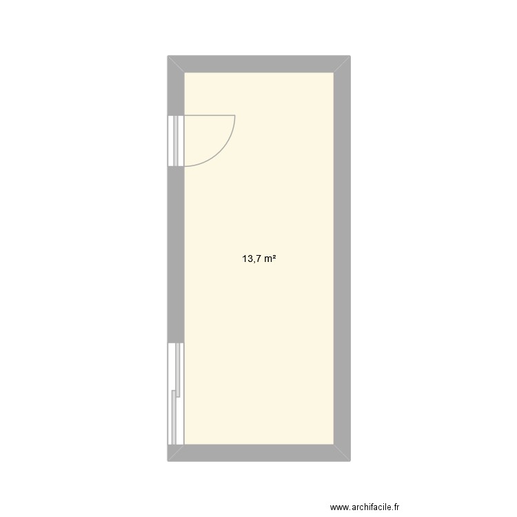 maison. Plan de 1 pièce et 14 m2