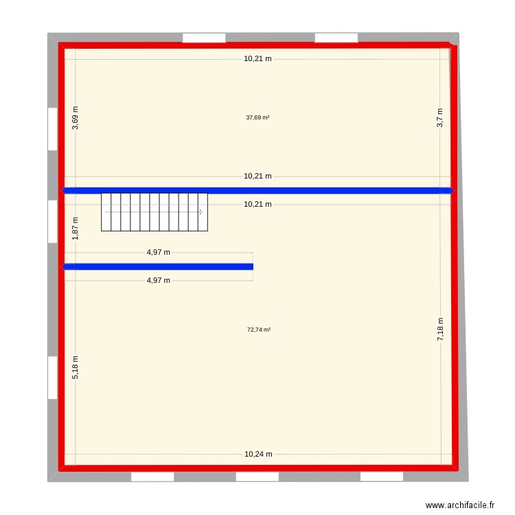 depot 1. Plan de 2 pièces et 110 m2