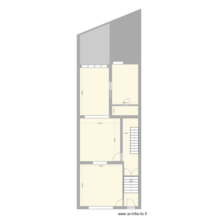BAUCQ 77 Bel étage Existant. Plan de 9 pièces et 97 m2