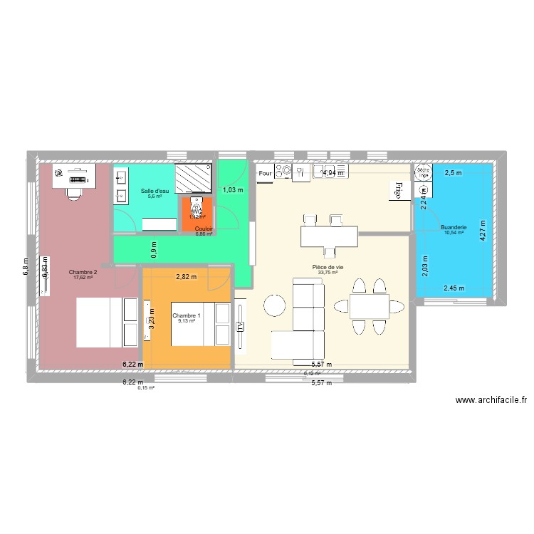 Maison Ludo. Plan de 6 pièces et 11 m2