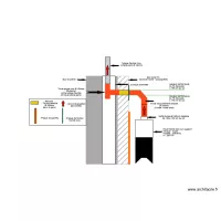 vue en coupe raccordement insert maison