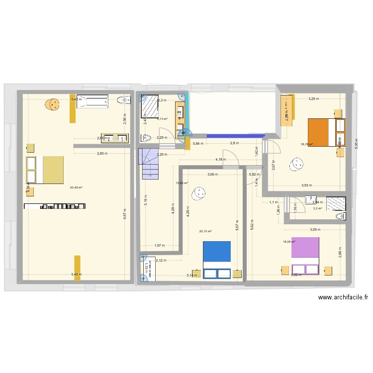 Maison Ecuelles Etage Version 12052025. Plan de 12 pièces et 283 m2