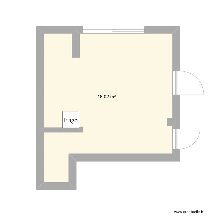 Appart Mamie. Plan de 1 pièce et 18 m2