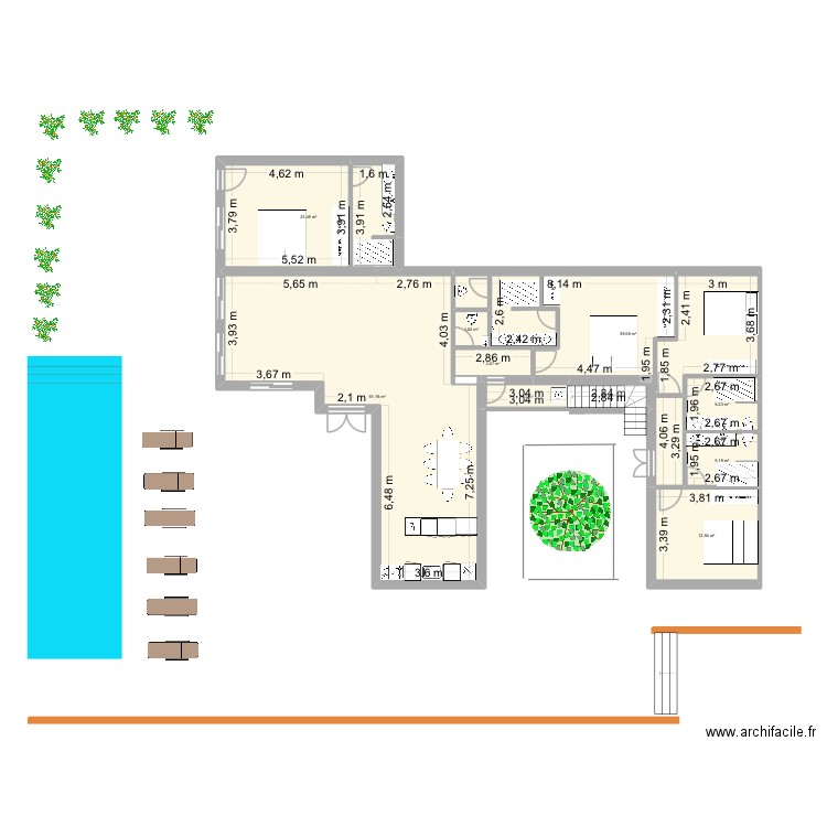 Maison 24 octobre. Plan de 10 pièces et 157 m2