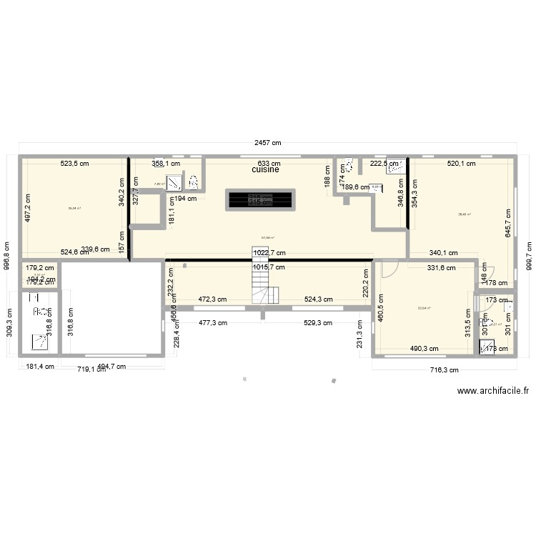 ipe200 v1 haut. Plan de 9 pièces et 175 m2