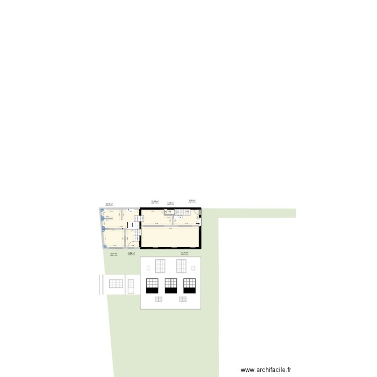 Léon renault 3 sans mobilier. Plan de 10 pièces et 140 m2