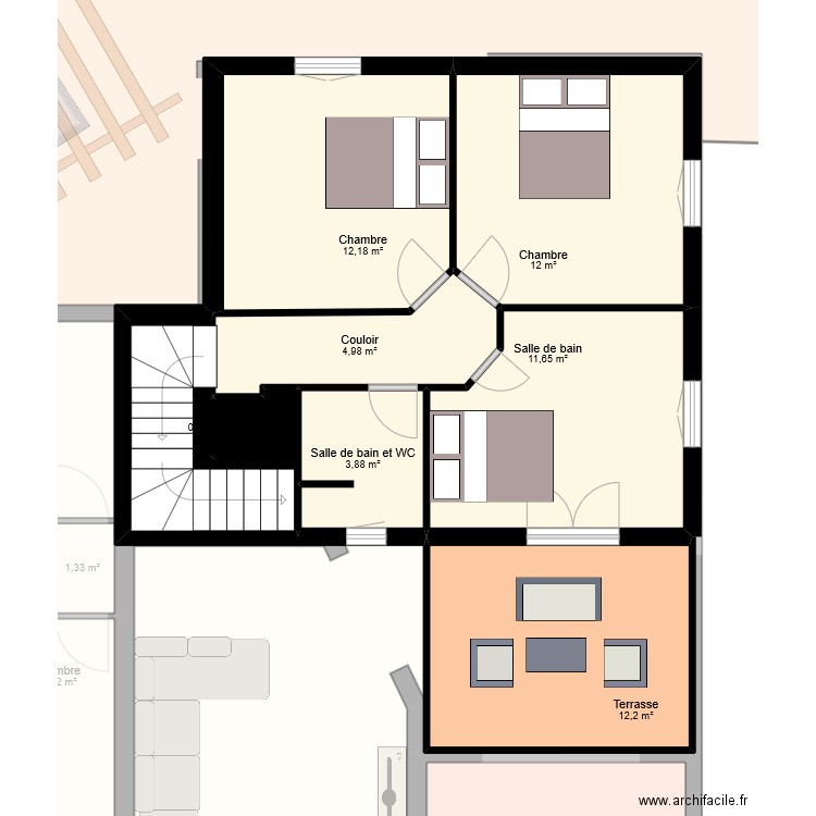 marchione. Plan de 44 pièces et 1394 m2