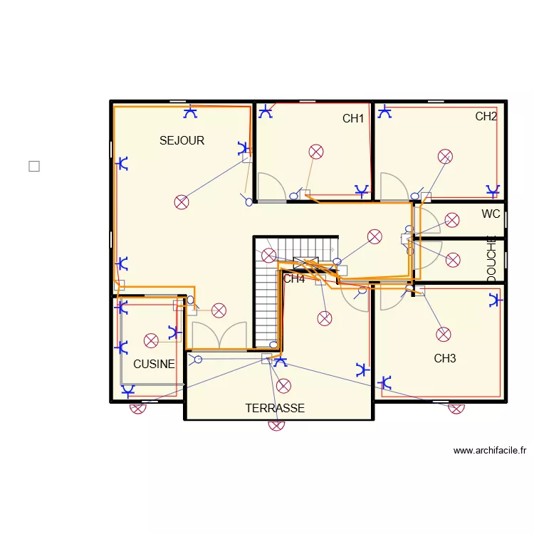 HOTEL DE LA BAIS  ELEC POSE  APPAREIL CABLE. Plan de 9 Pièces et 144 m²
