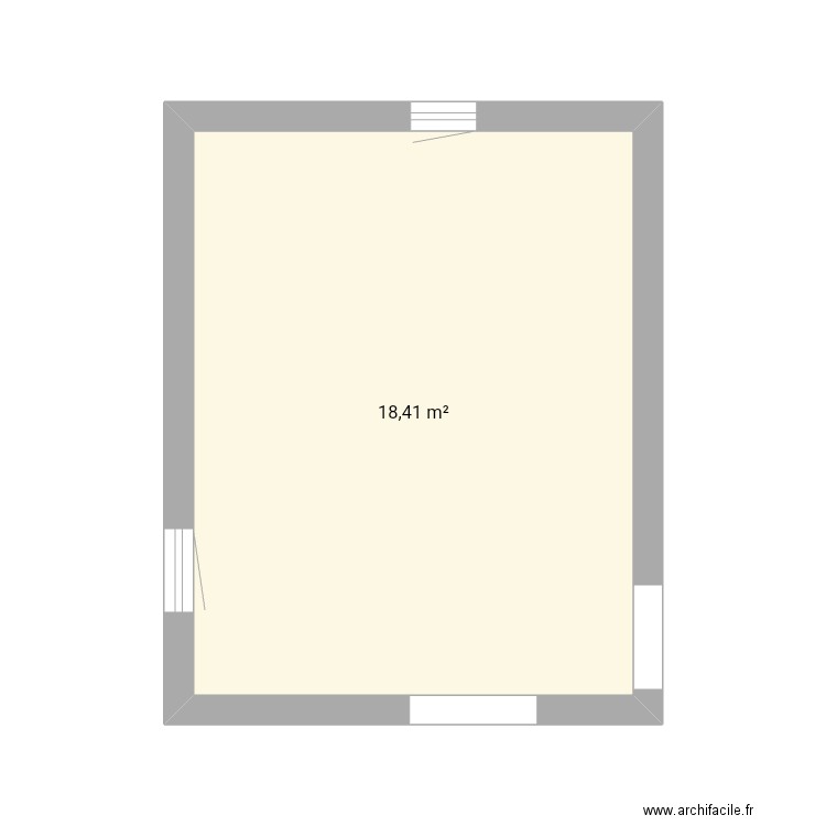 Back bedroom template accurate. Plan de 1 pièce et 18 m2