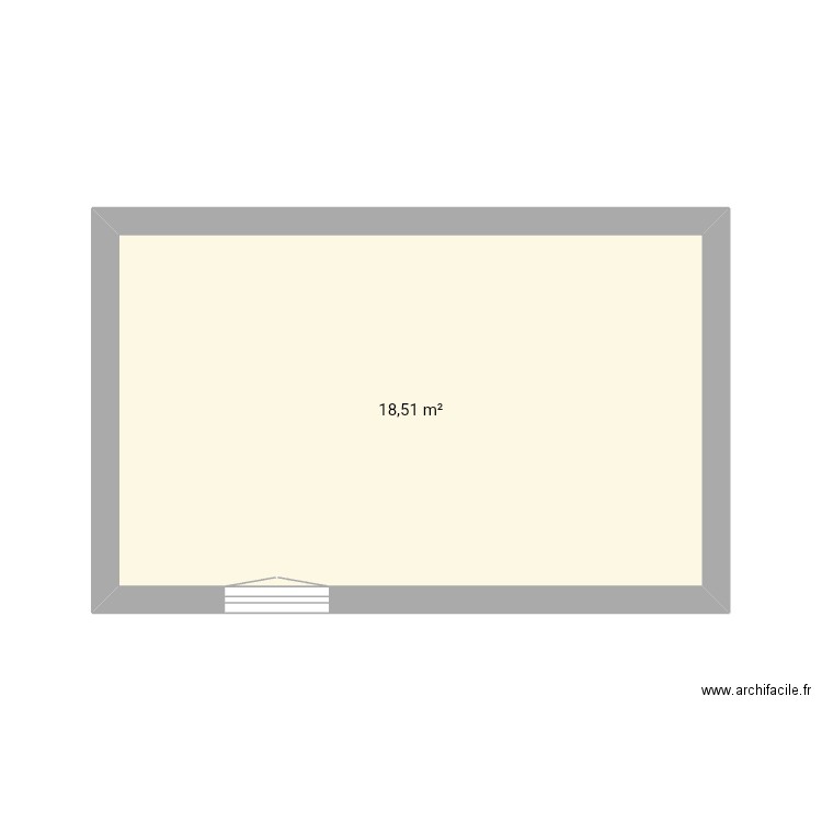Studio. Plan de 1 pièce et 19 m2