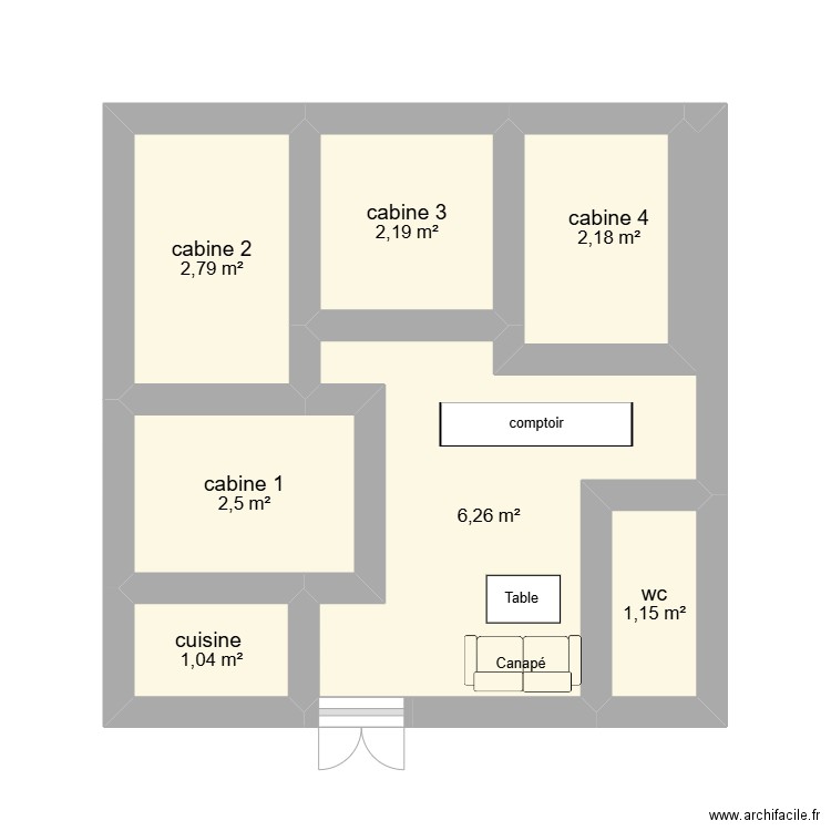 plan institut. Plan de 7 pièces et 18 m2