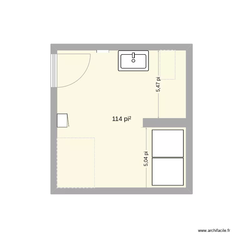 sdbss. Plan de 1  et 11 m²
