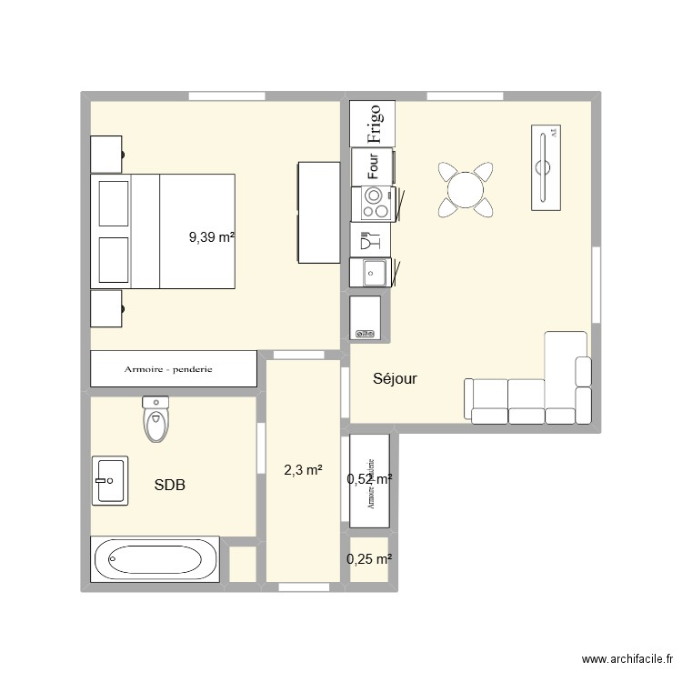 laroye. Plan de 8 pièces et 27 m2