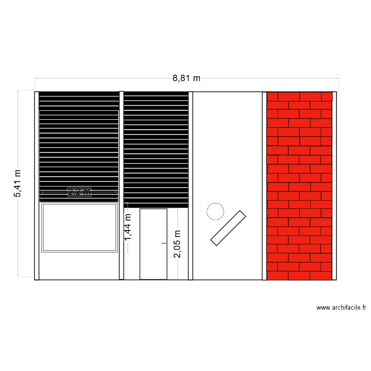 façade petit loft new. Plan de 0 pièce et 0 m2