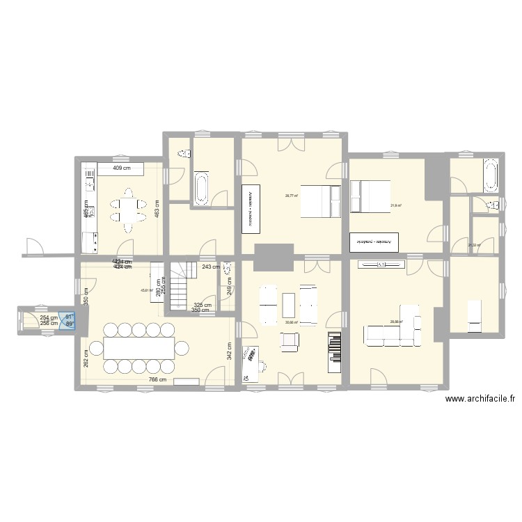 Maison principale Chevagnes. Plan de 7 pièces et 197 m2