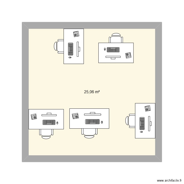 bureau dsi. Plan de 1 pièce et 25 m2