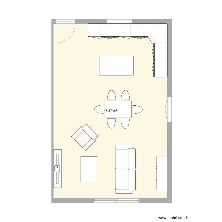 ma16. Plan de 1 pièce et 43 m2