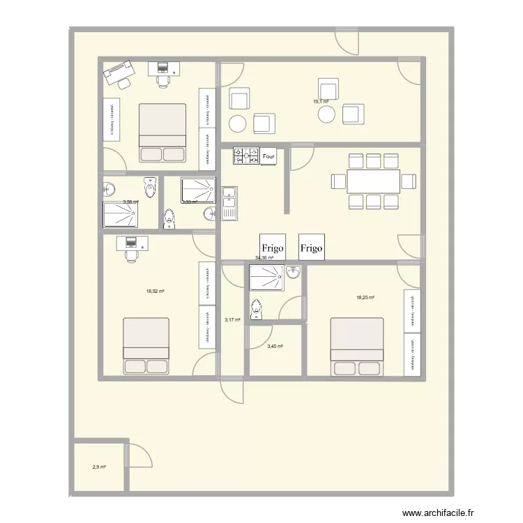 casa pequena. Plan de 9  et 272 m²