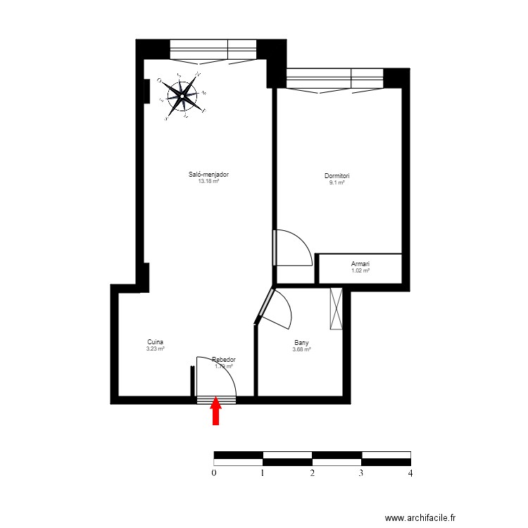 C.R. PRINCIPAT PARK, BLOC FRANÇA, 2-4. INCLES, CANILLO. Plan de 6 pièces et 32 m2