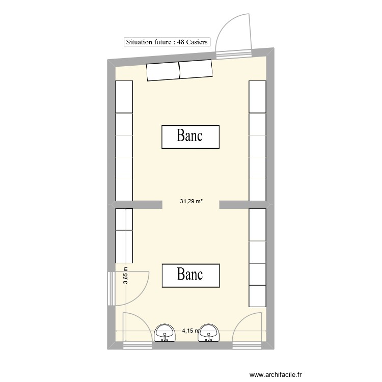 Aménagement Vestiaire. Plan de 0 pièce et 0 m2